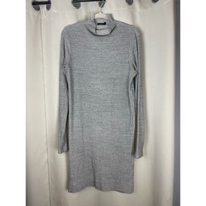 Bassike Gray Mock Neck Long Sleeve Knit Dress – Made in Australia Size M